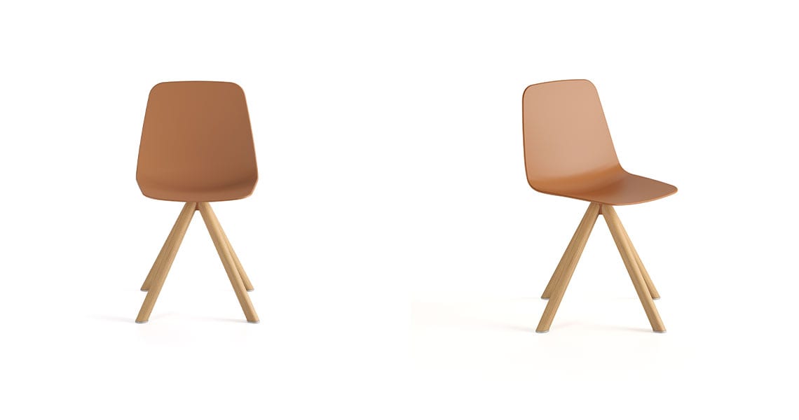 Silla Maarten plastic madera giratoria